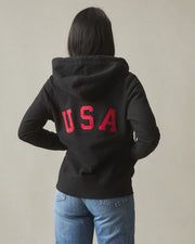 women's classic full zip usa embroidery